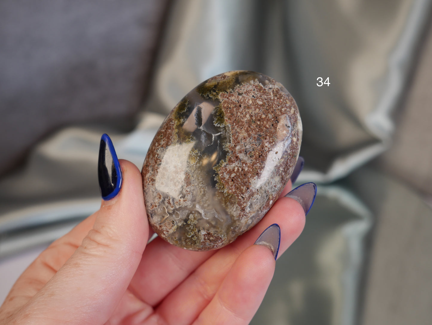 Scenic Moss Agate Palm Stone [various]