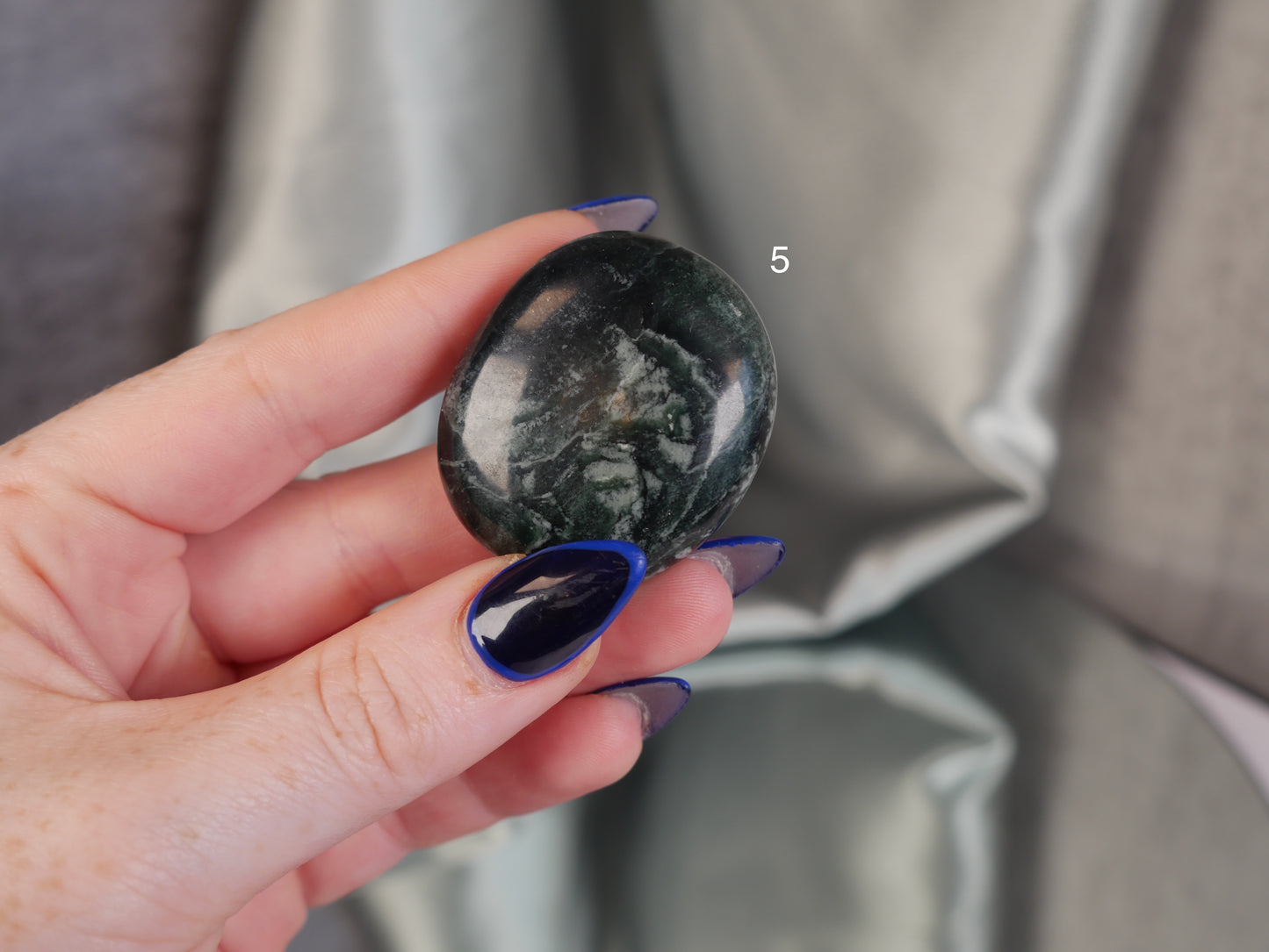 Green Kyanite & Hematite Palm Stone [various]