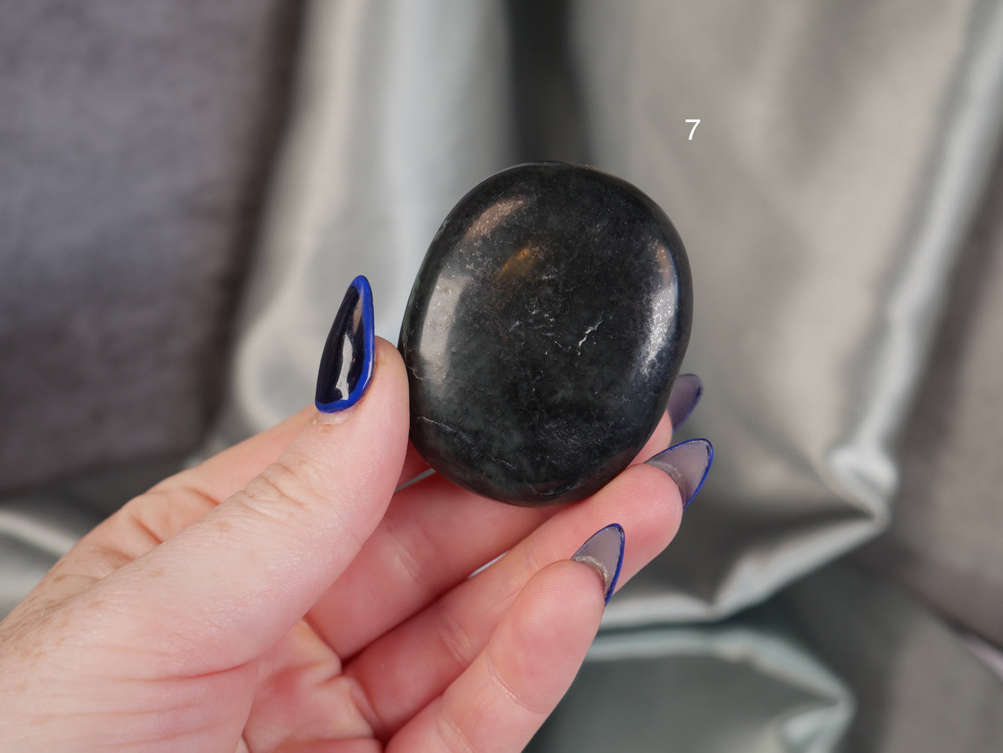 Green Kyanite & Hematite Palm Stone [various]
