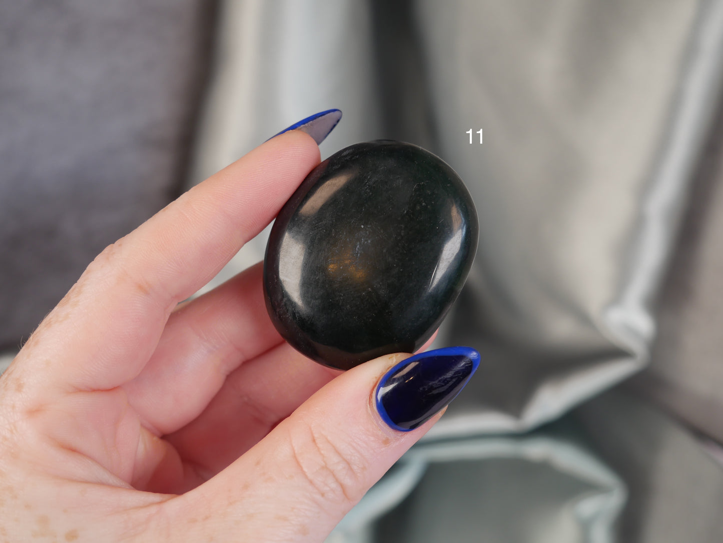 Green Kyanite & Hematite Palm Stone [various]