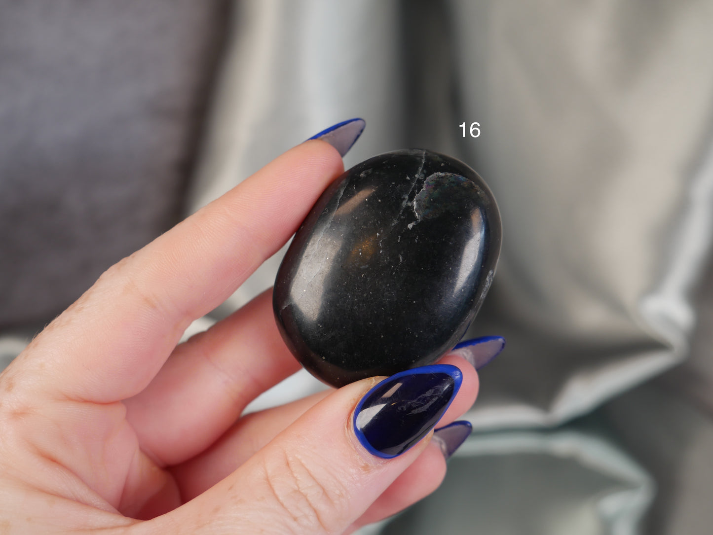 Green Kyanite & Hematite Palm Stone [various]