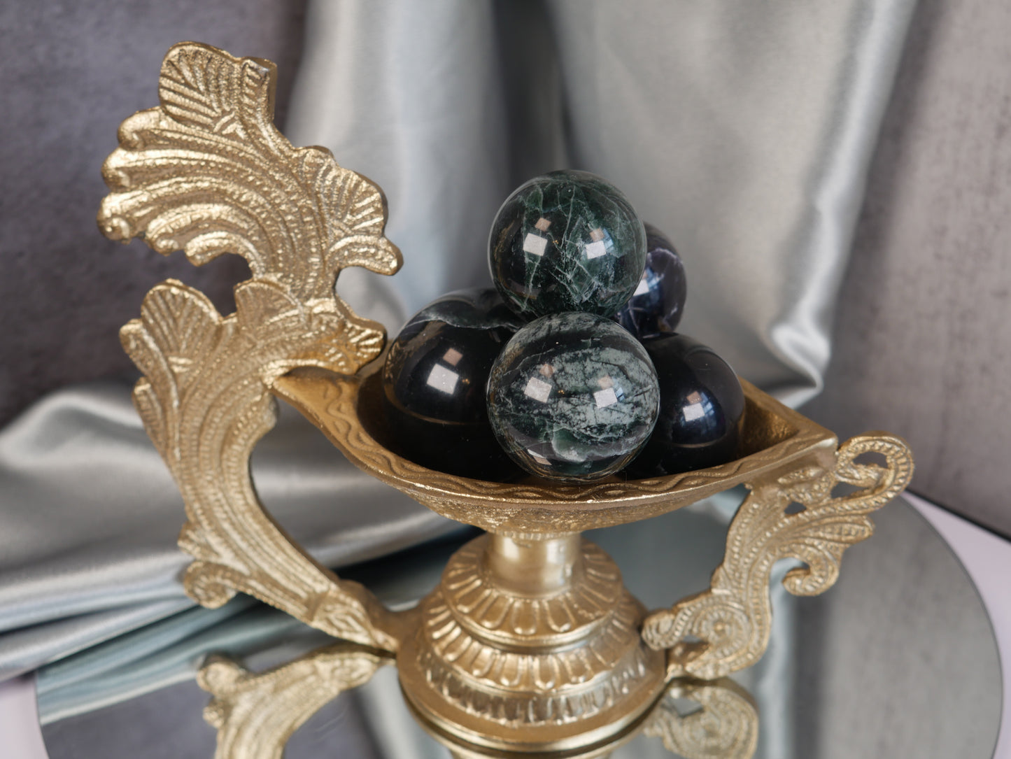 Green Kyanite & Hematite Sphere [various]
