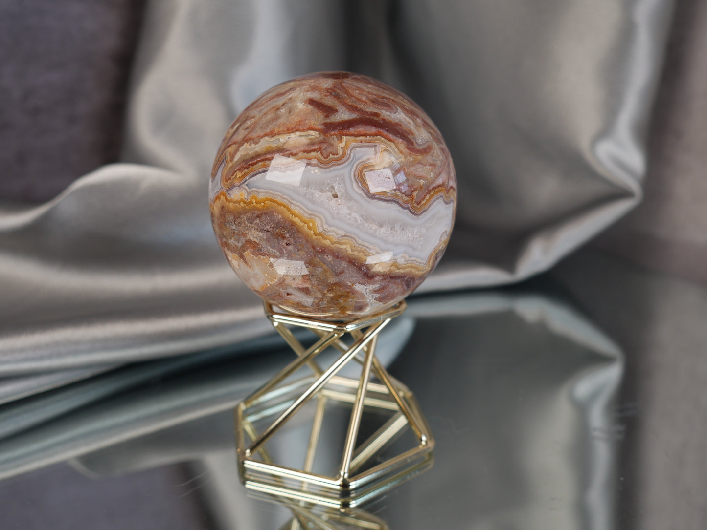 Crazy Lace Agate Sphere #10