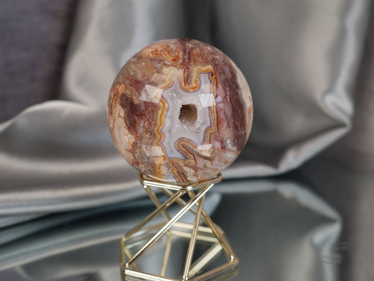 Crazy Lace Agate Sphere #10