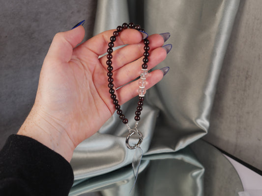 Garnet & Clear Quartz Phone Chain