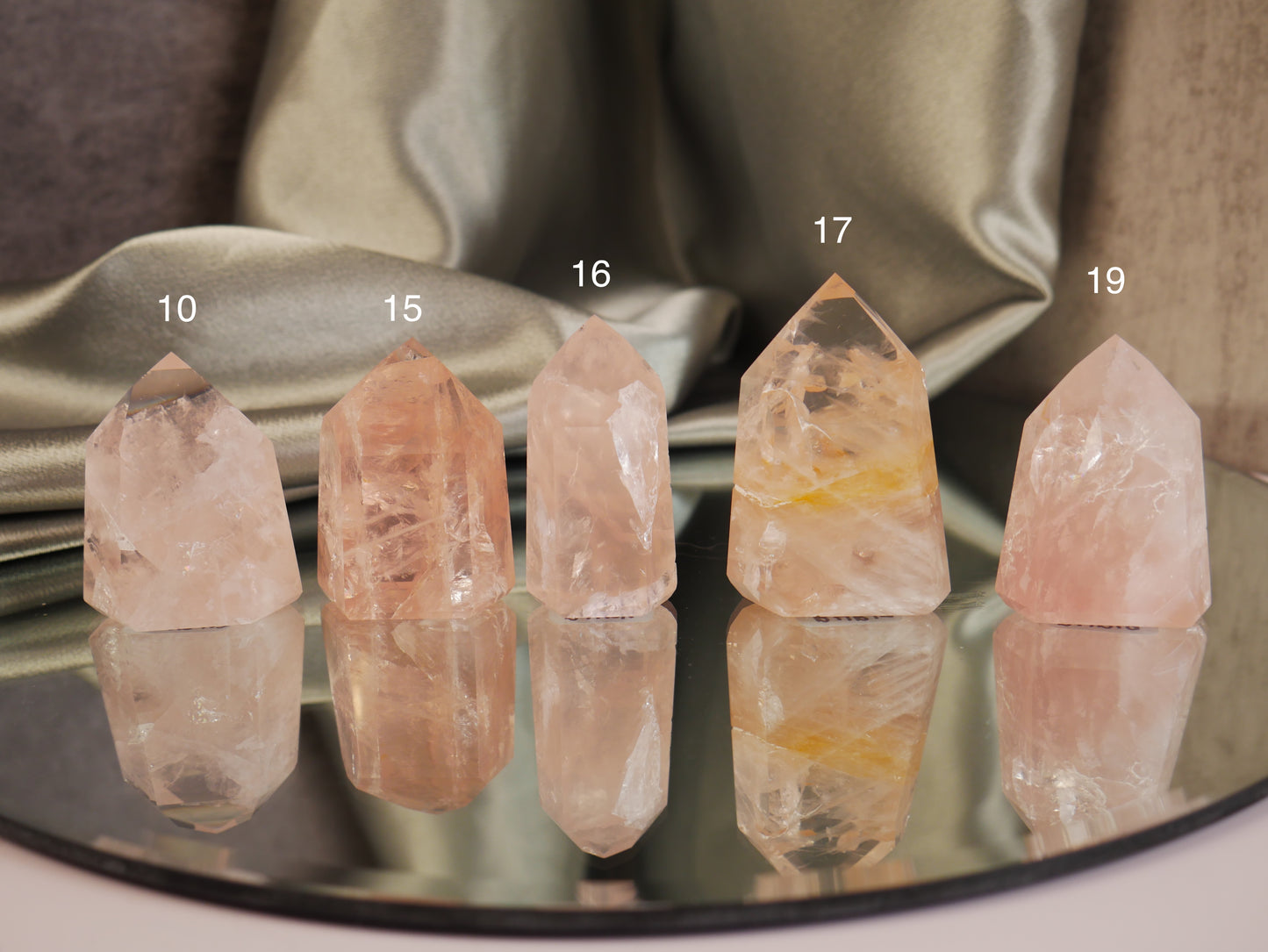 Brazilian Rose Quartz Towers [various; 1-19]