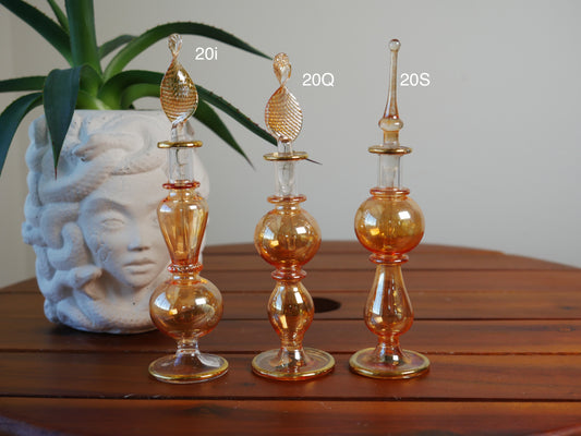 Orange Egyptian Glass Perfume Bottles - Medium