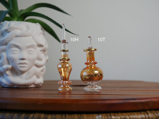Orange Egyptian Glass Perfume Bottles - Small