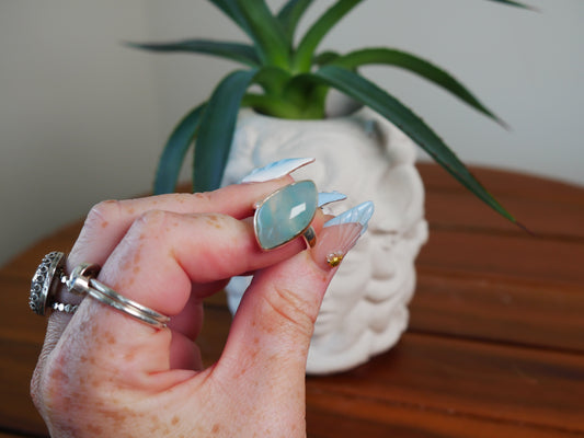 Aqua Chrysoprase Ring