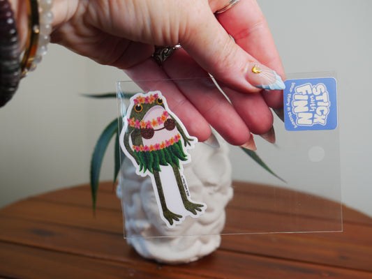Luau Frog Sticker
