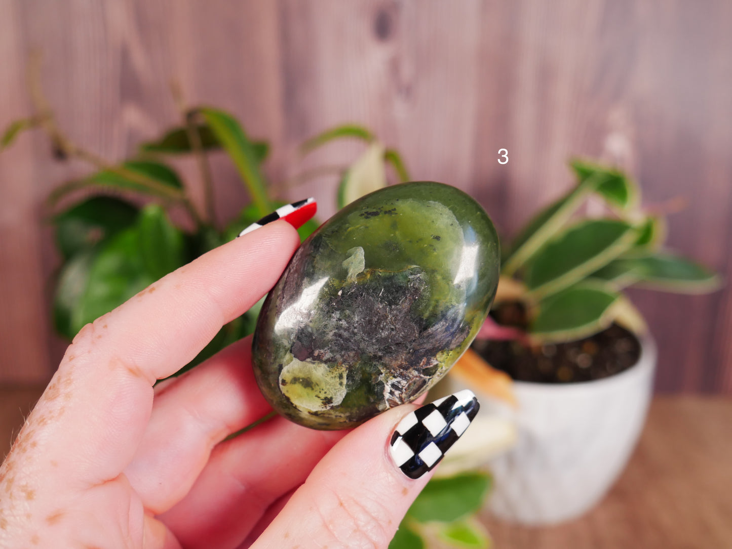 Glossy Serpentine Palm Stones [various]