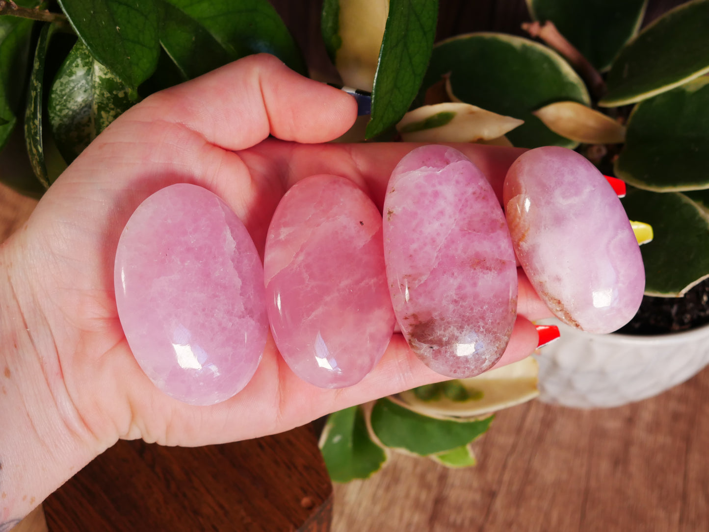 Pink Aragonite Palm Stone [various]