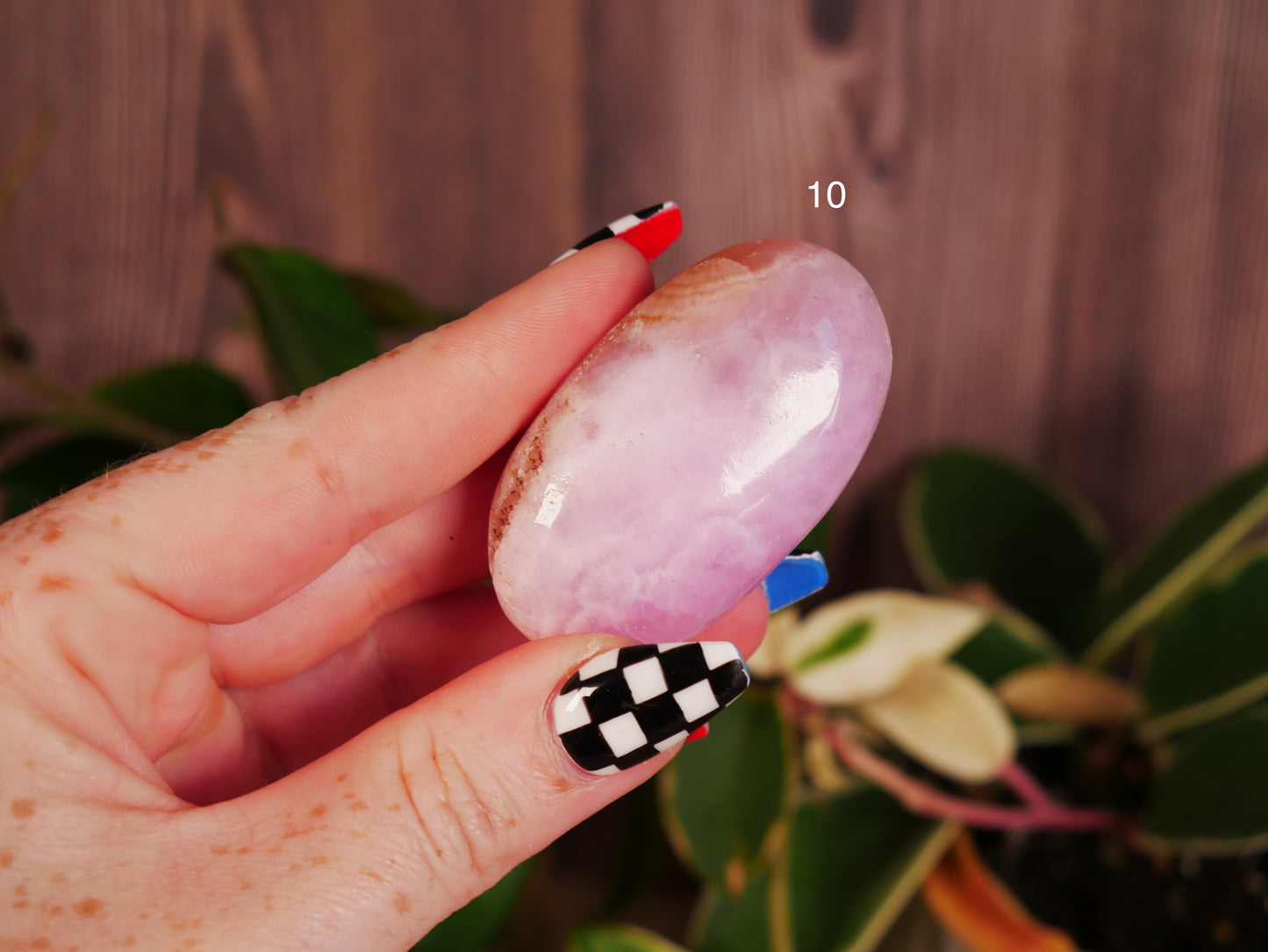 Pink Aragonite Palm Stone [various]