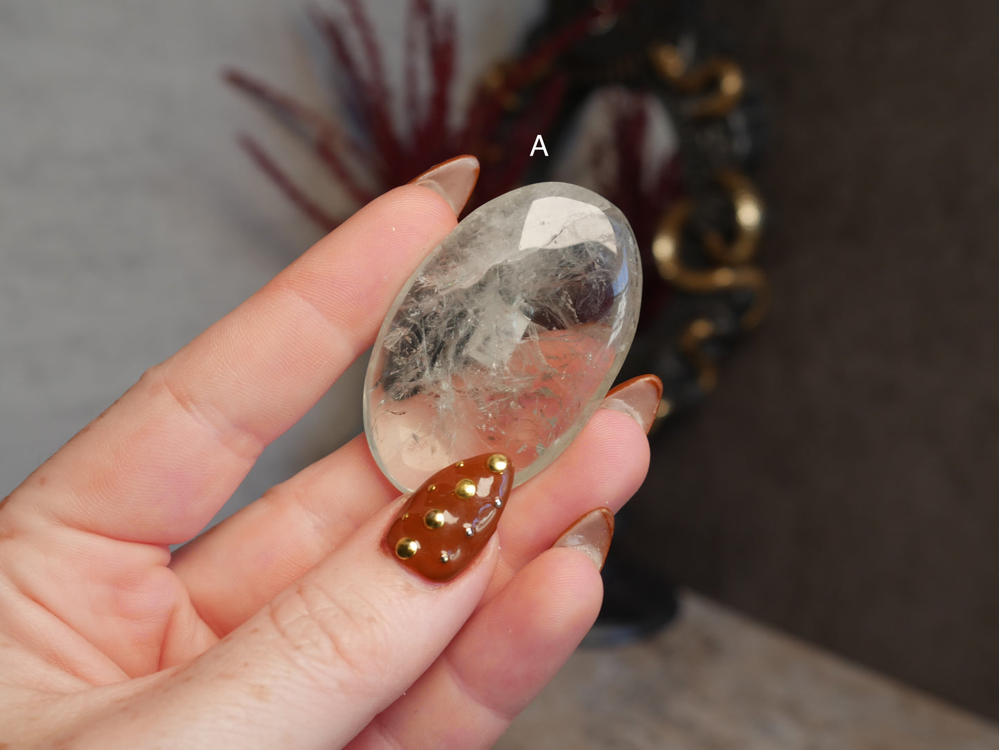 Prasiolite (Green Amethyst) Palm Stone [various]