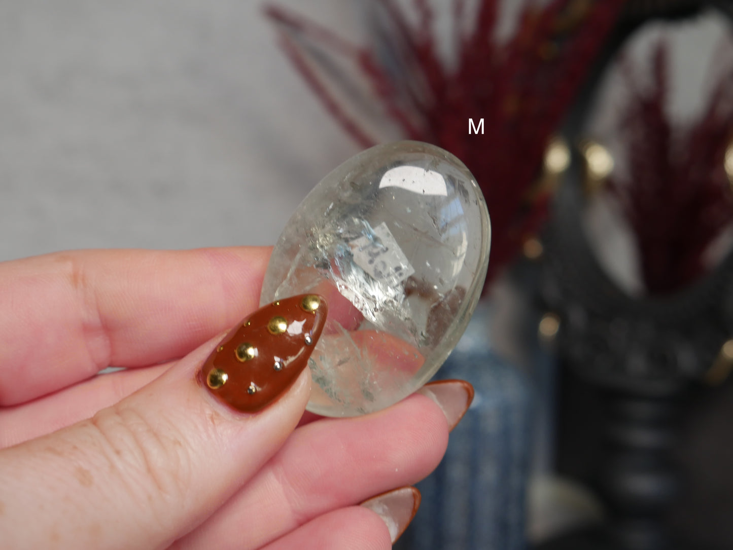 Prasiolite (Green Amethyst) Palm Stone [various]
