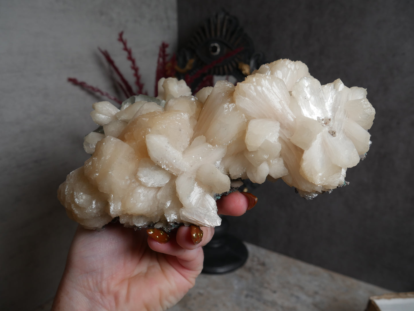 Peach Stilbite & Green Apophyllite