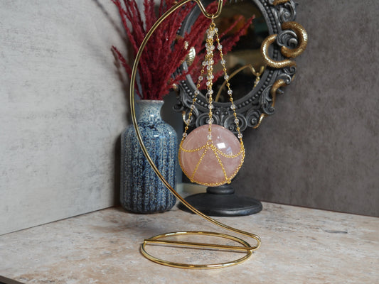 Curved Elegant Sphere Stand - Gold & Silver