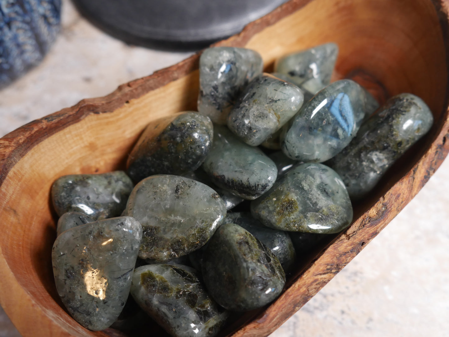 Prehnite with Epidote Tumble