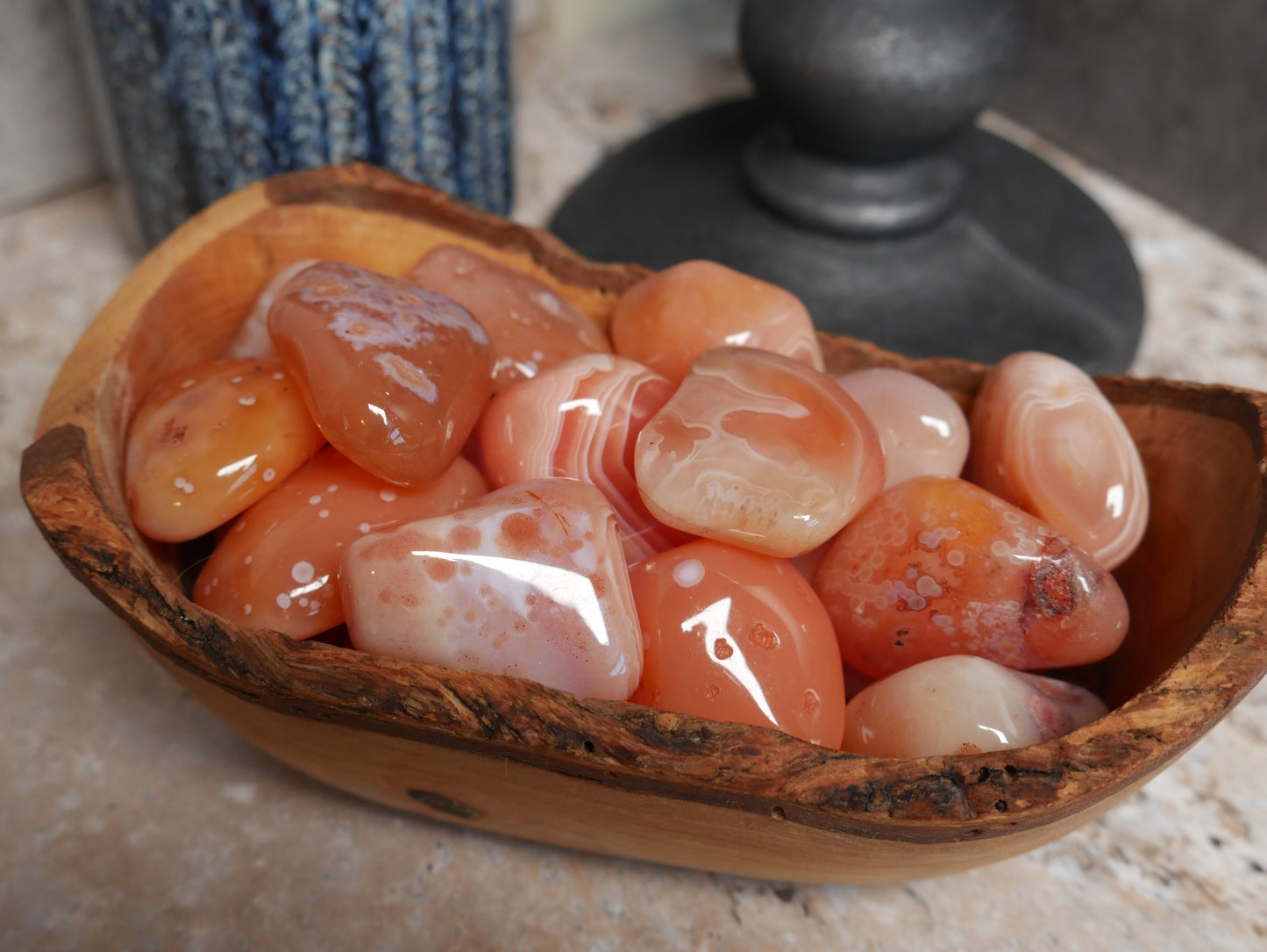 Banded Carnelian with Orbs Tumble