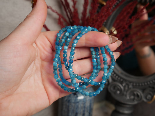 Faceted Blue Apatite Bracelet