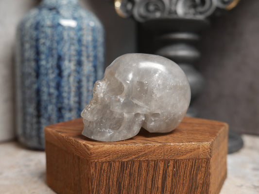 Grey Amphibole in Quartz Skull