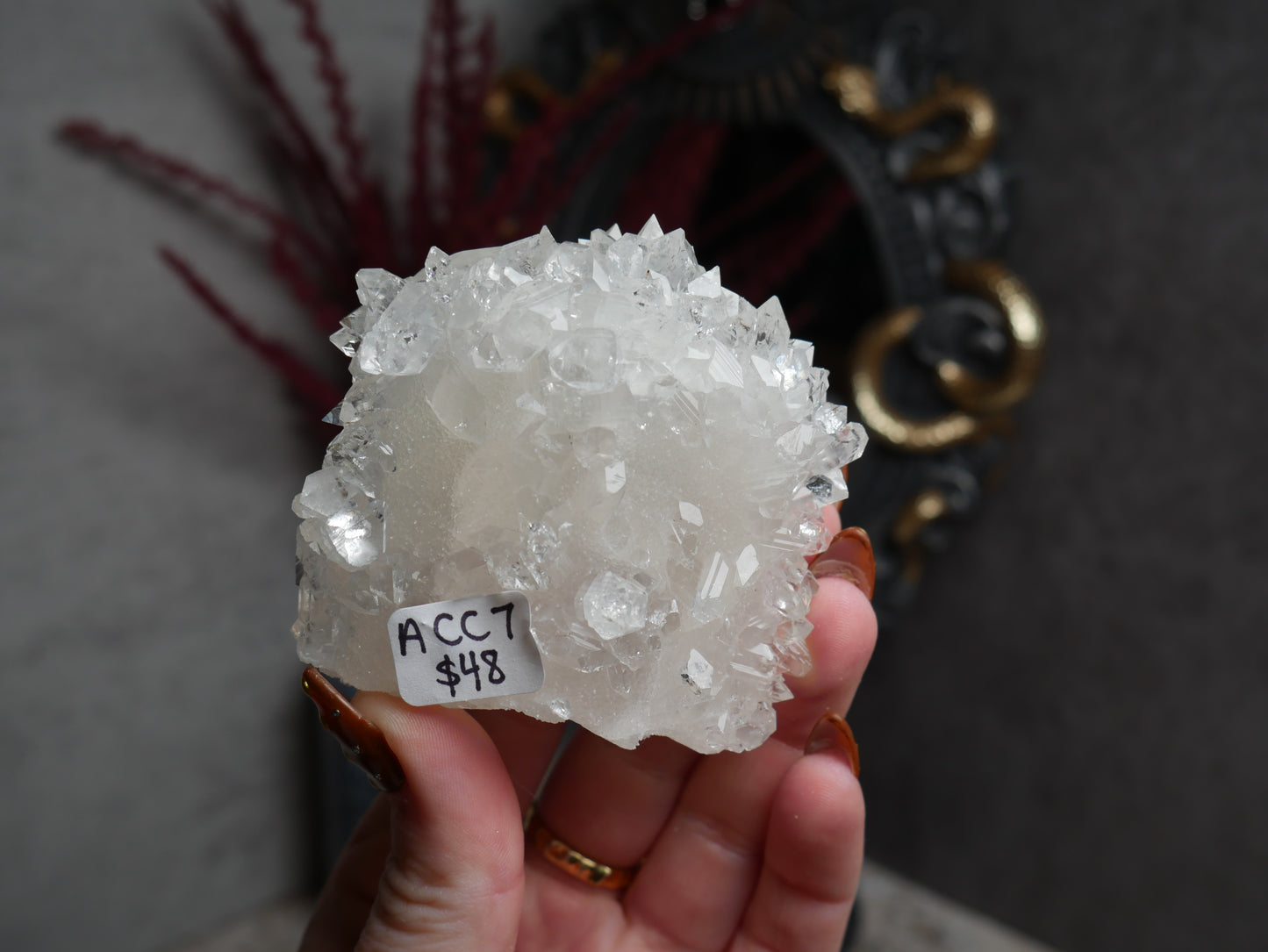 Apophyllite Coated Calcite #7