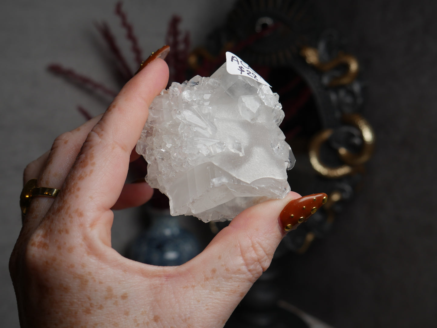 Apophyllite Coated Calcite #9