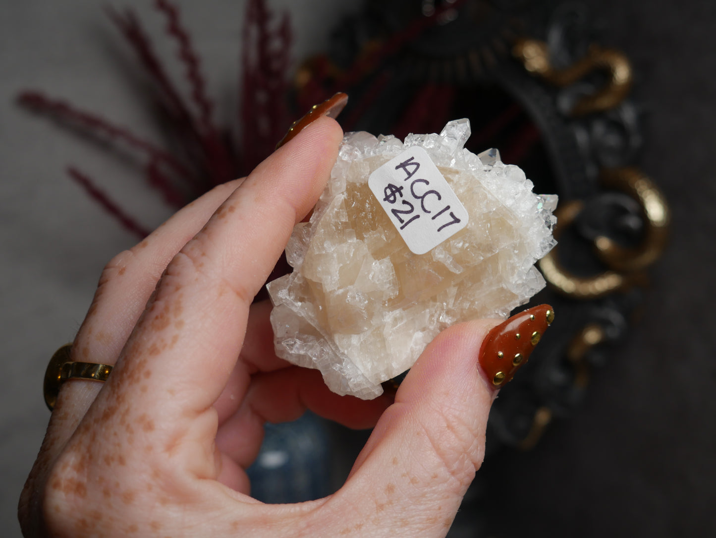 Apophyllite Coated Calcite #17