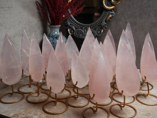 Girasol Rose Quartz Teardrops [various]