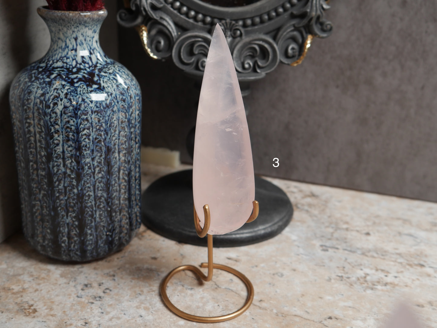 Girasol Rose Quartz Teardrops [various]