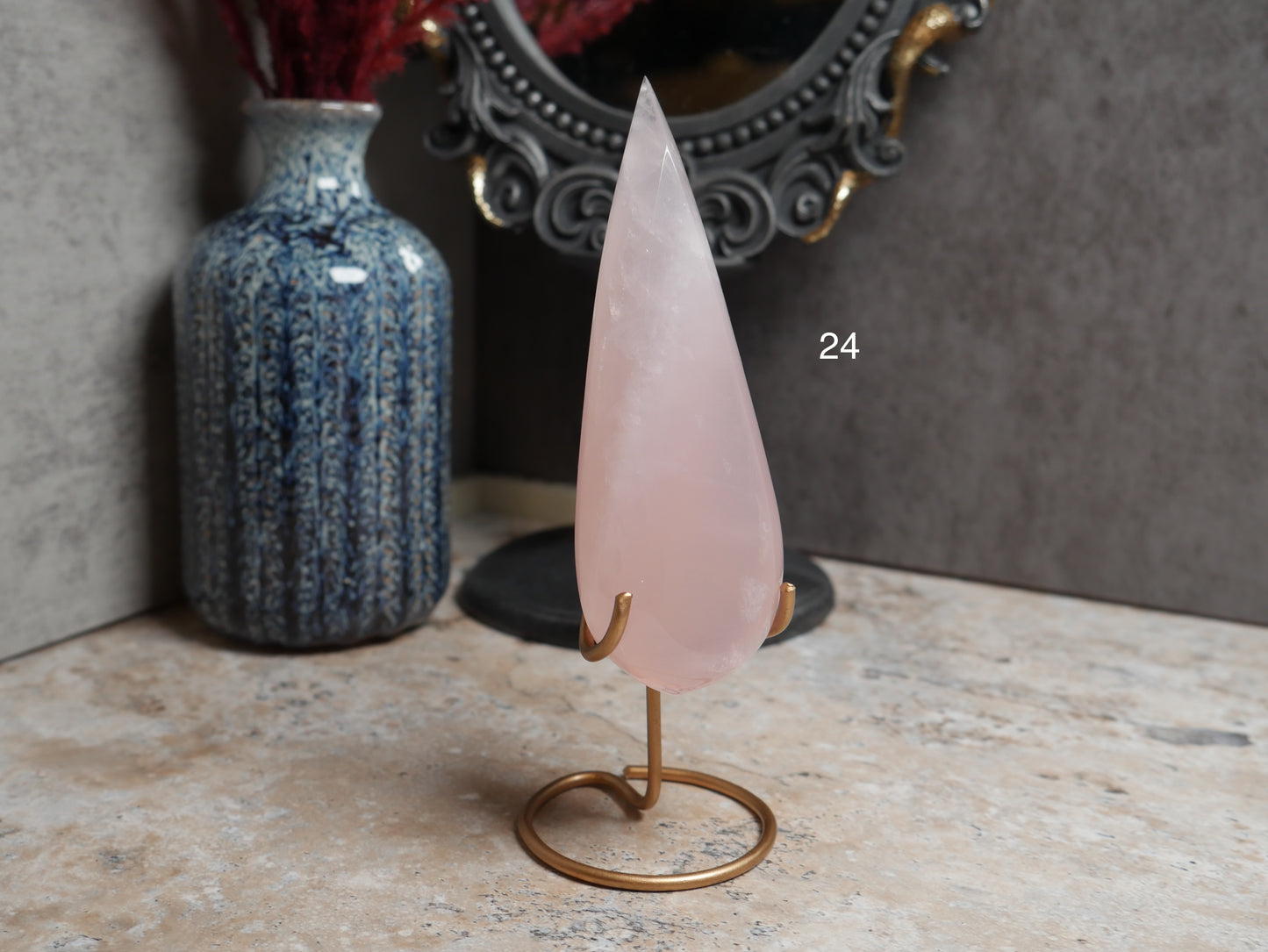 Girasol Rose Quartz Teardrops [various]