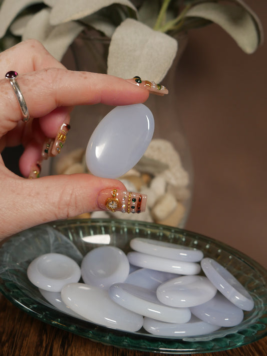 Blue Chalcedony Worry Stone