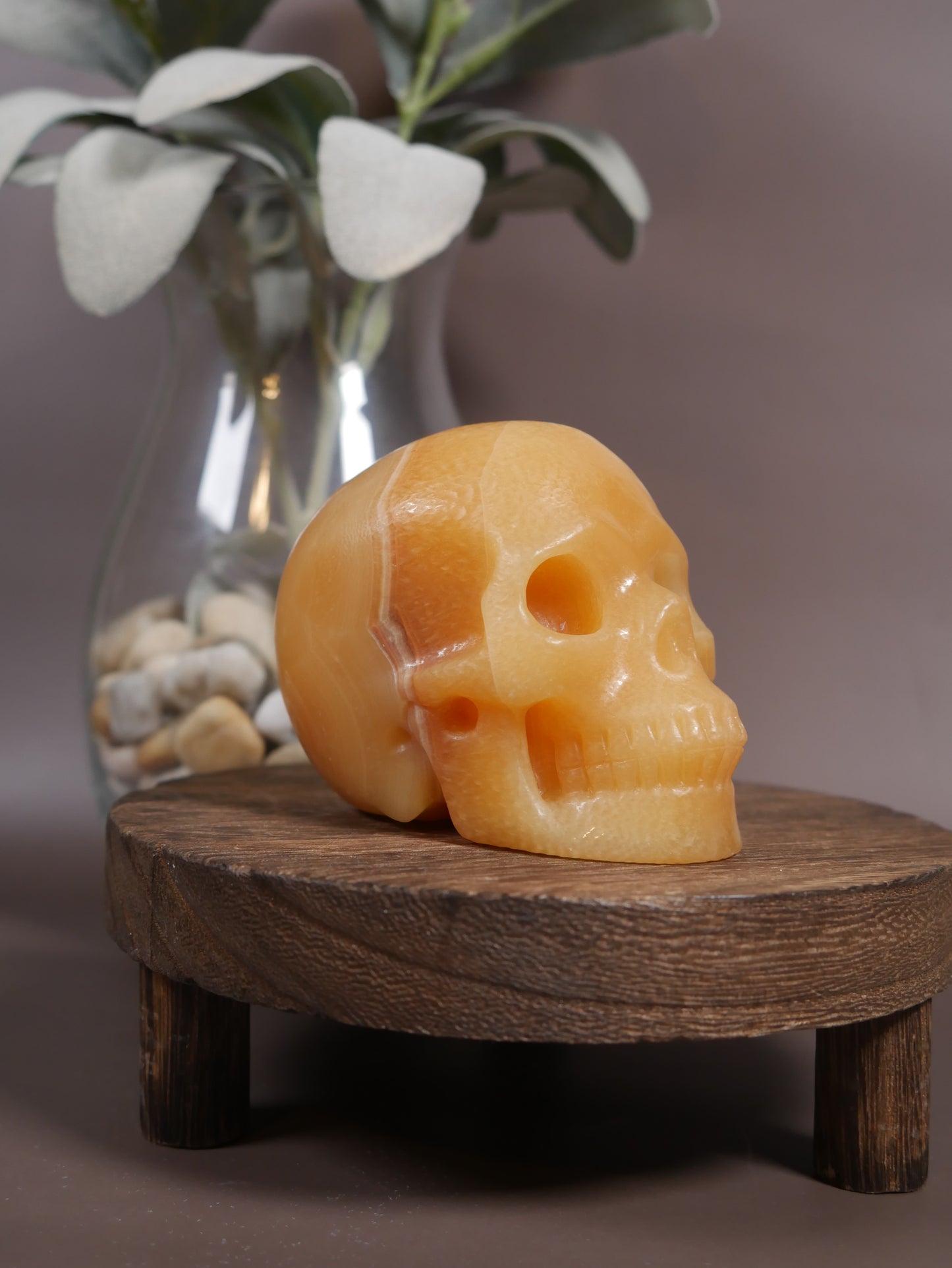 Orange Calcite Skull