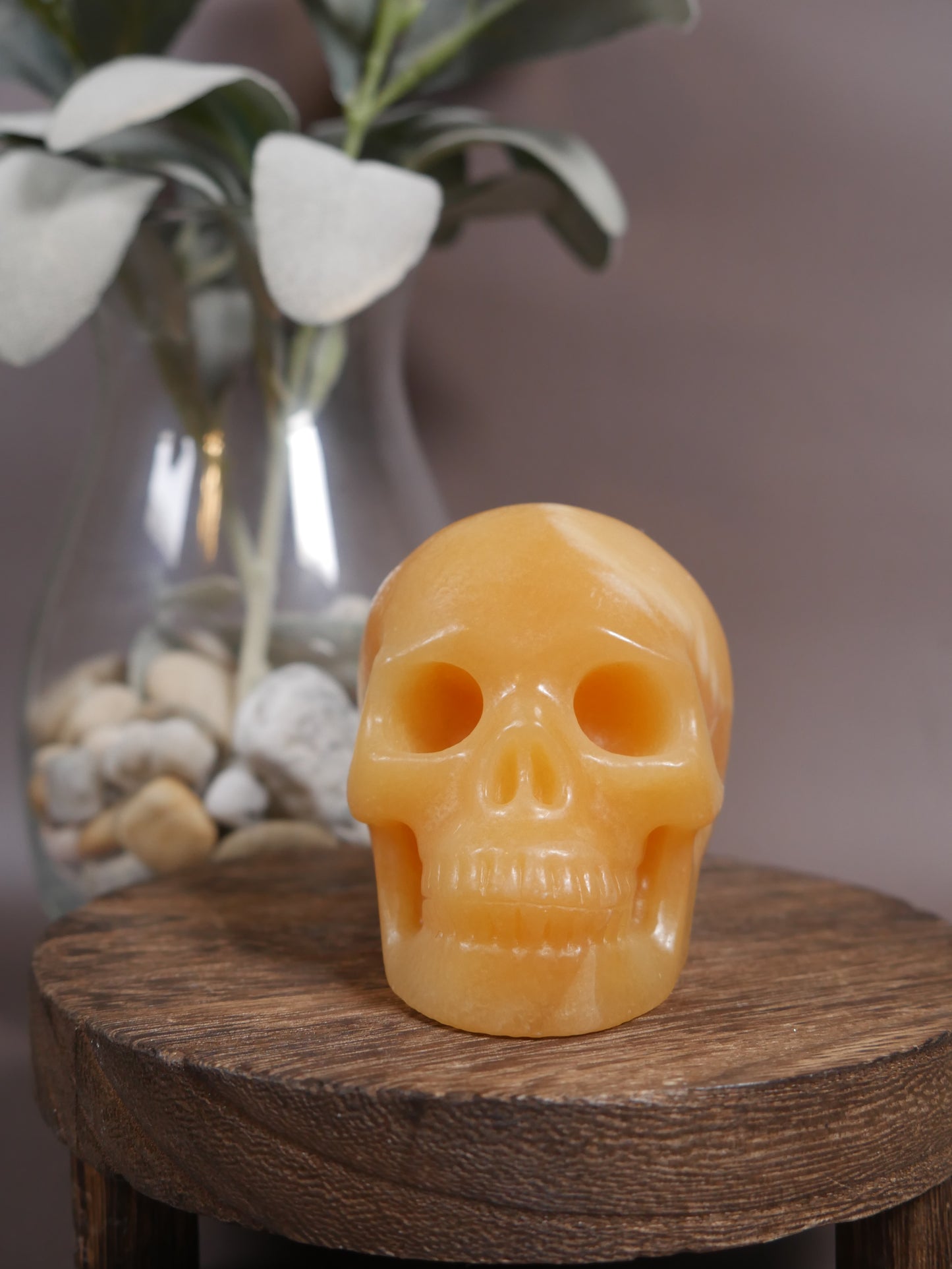 Orange Calcite Skull
