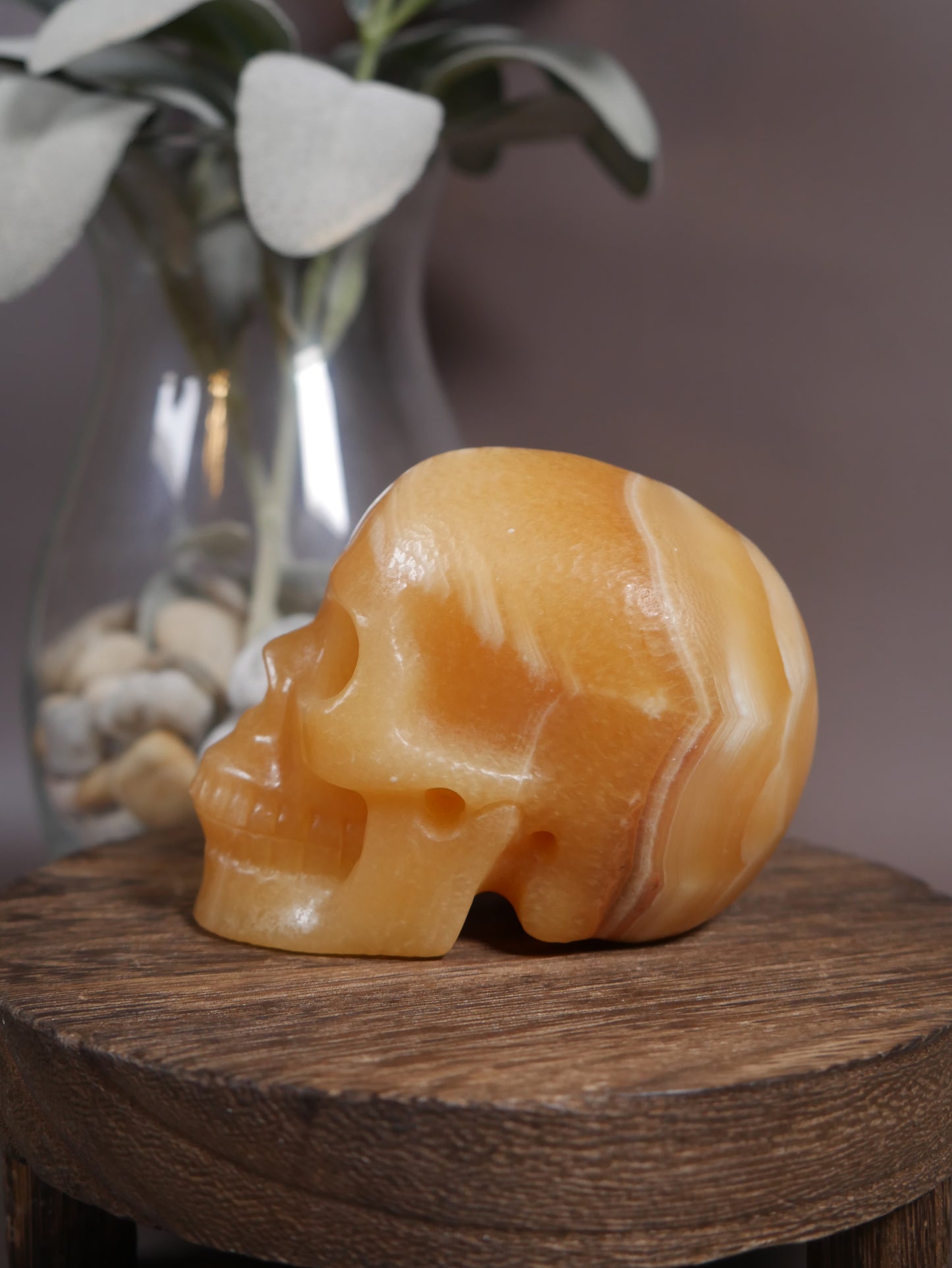 Orange Calcite Skull