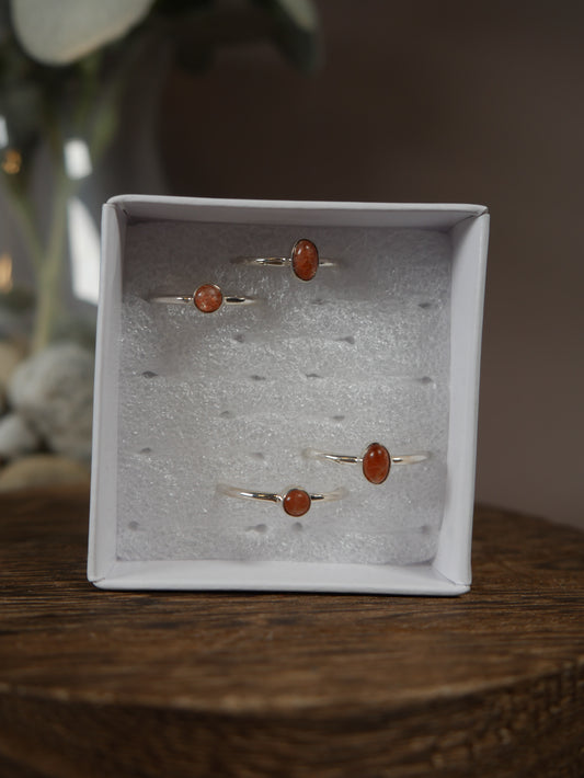 Silver Sunstone Ring