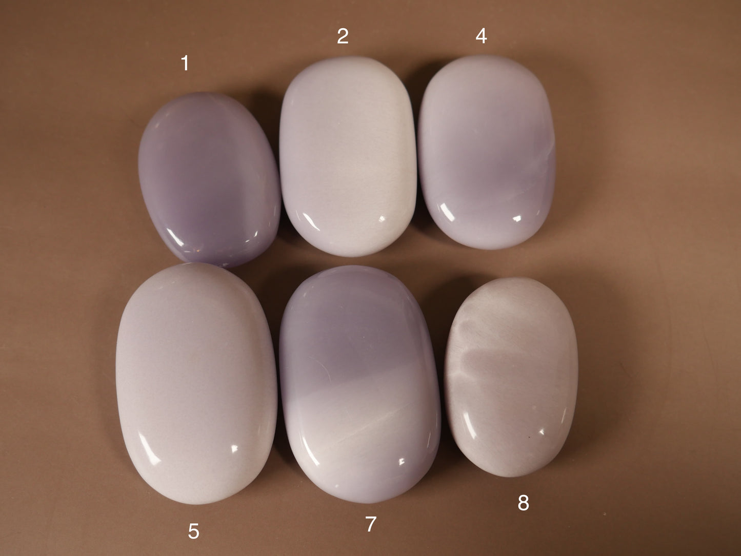 Lavender Fluorite Palm Stone [various]