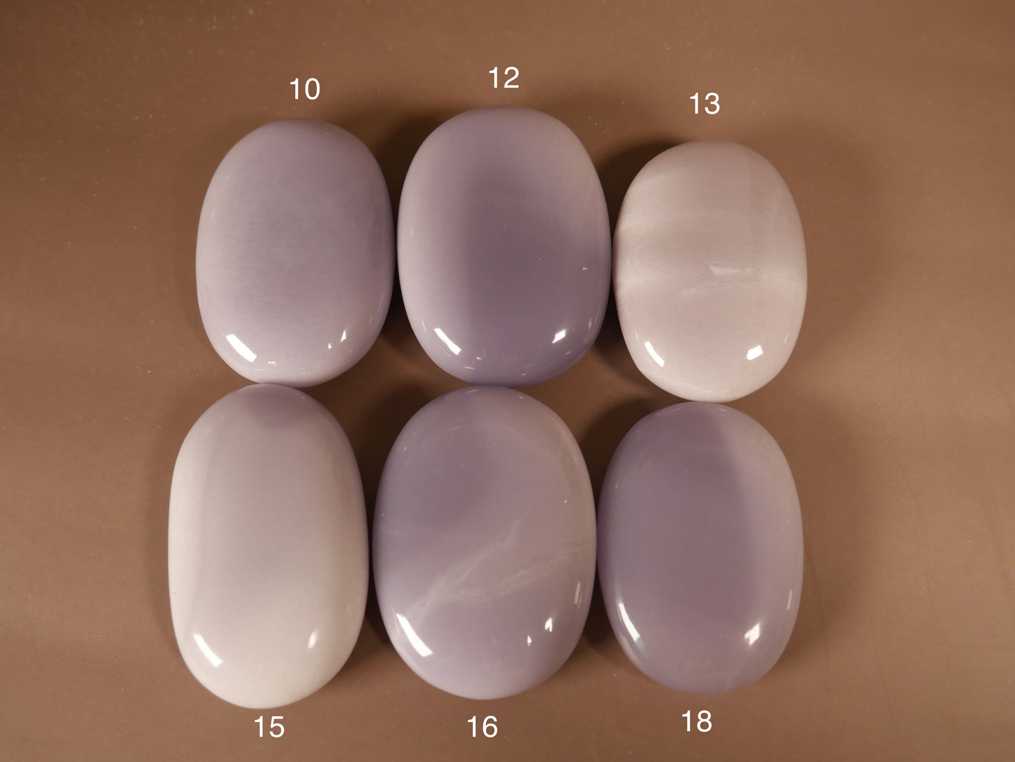 Lavender Fluorite Palm Stone [various]