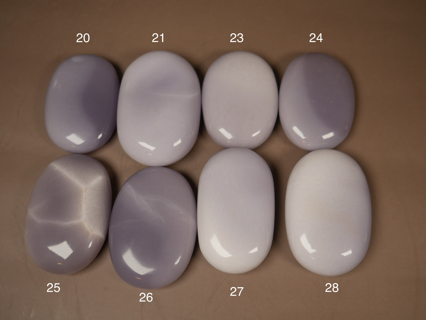 Lavender Fluorite Palm Stone [various]