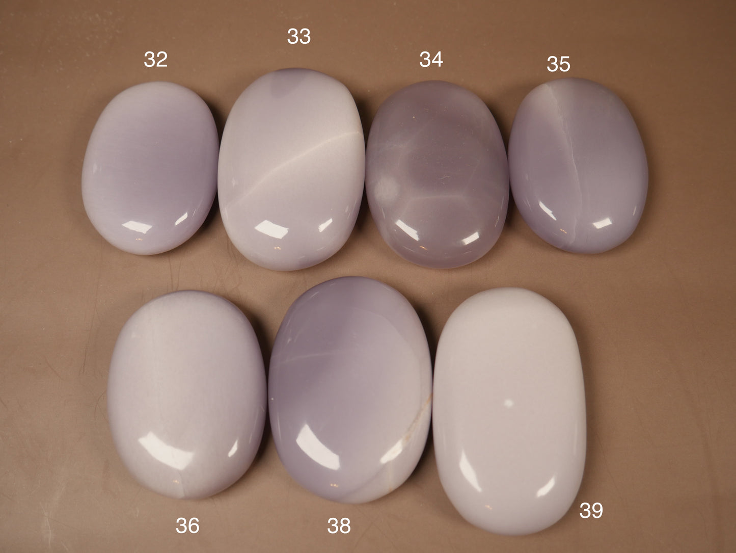 Lavender Fluorite Palm Stone [various]