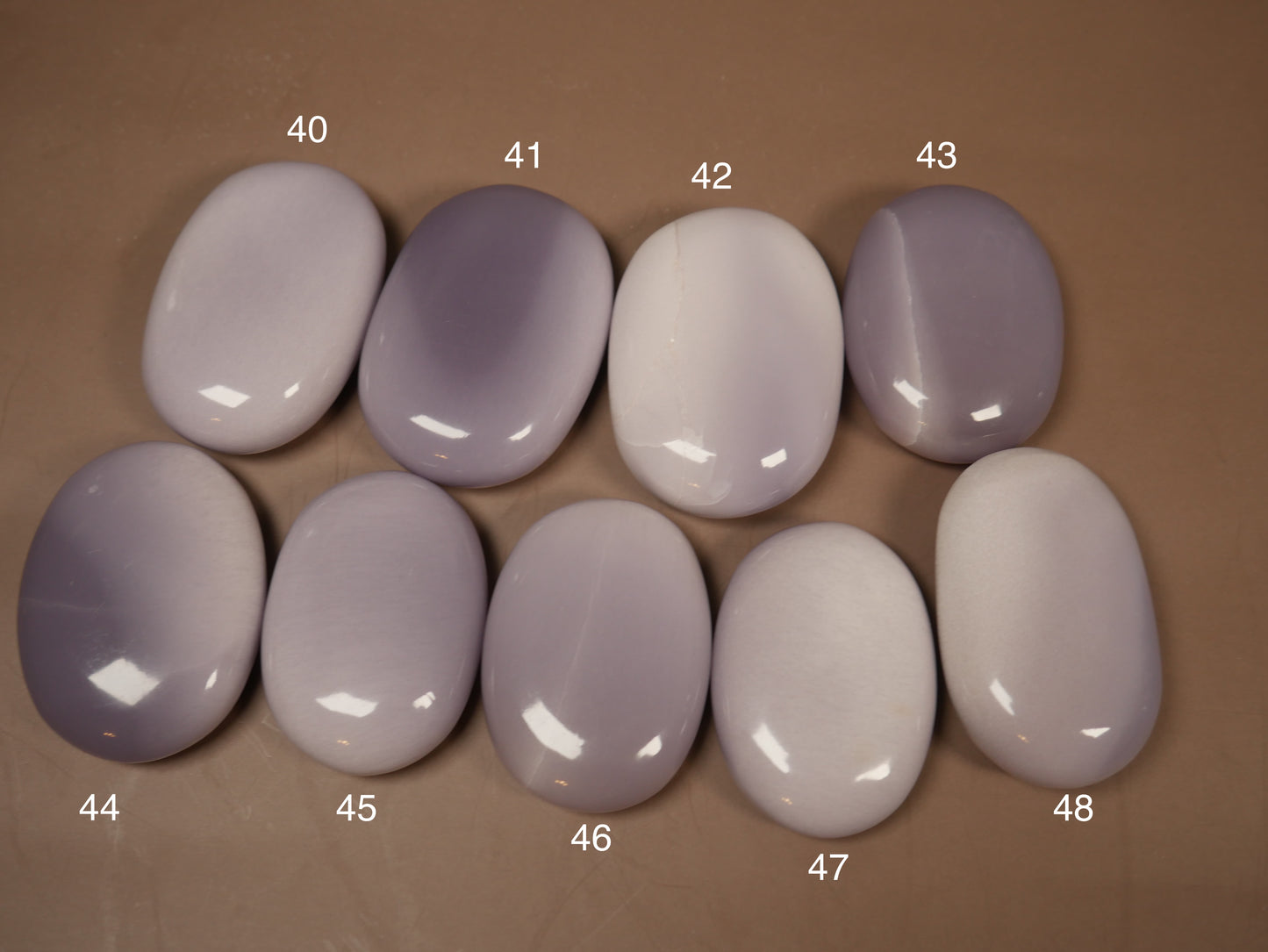 Lavender Fluorite Palm Stone [various]