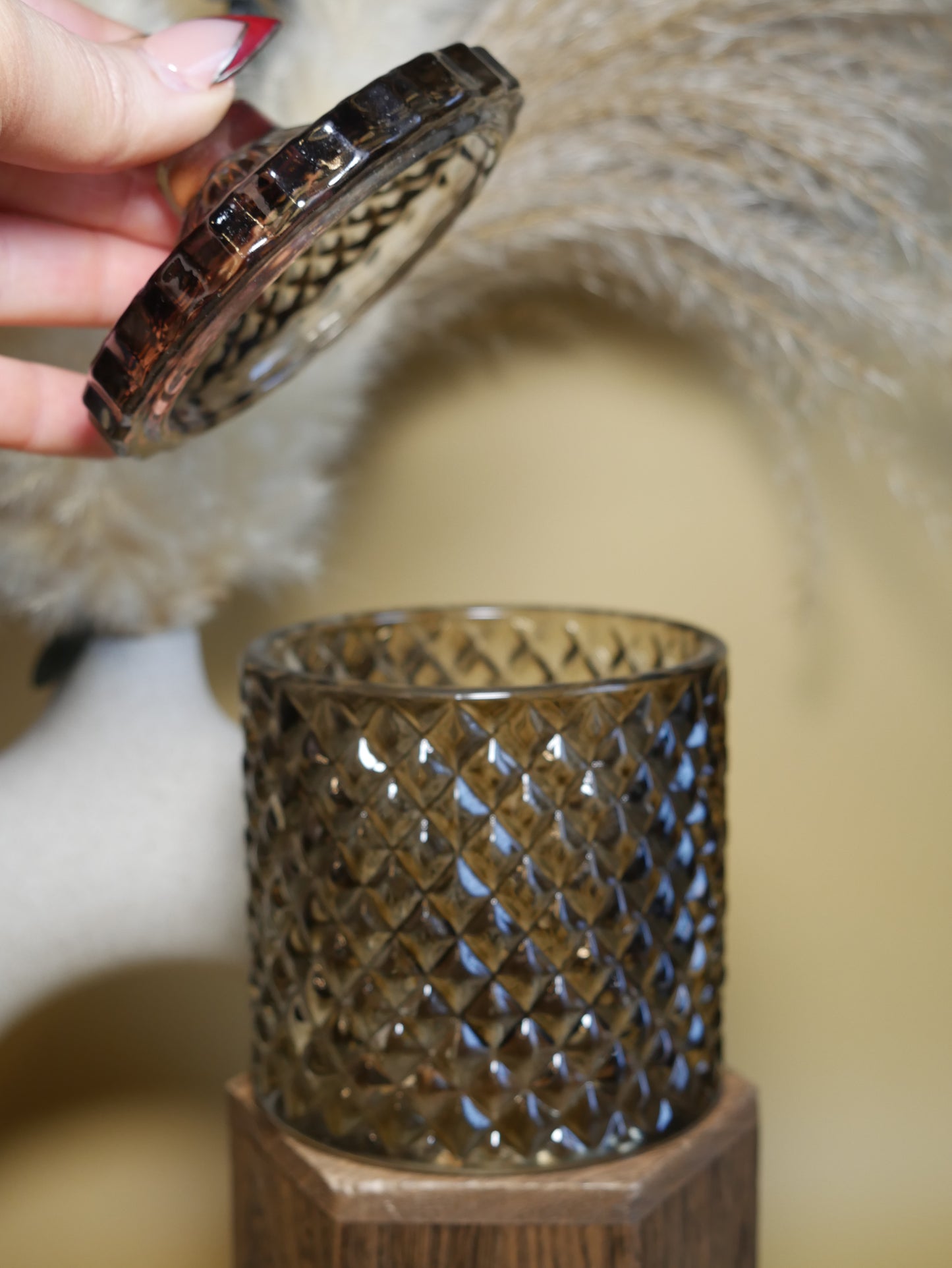 Choose Your Own Candle Scent - Black Geometric Vessel