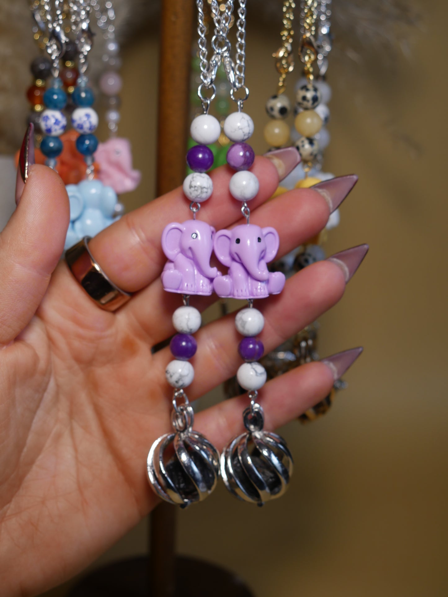 Elephant Car Mirror Decor