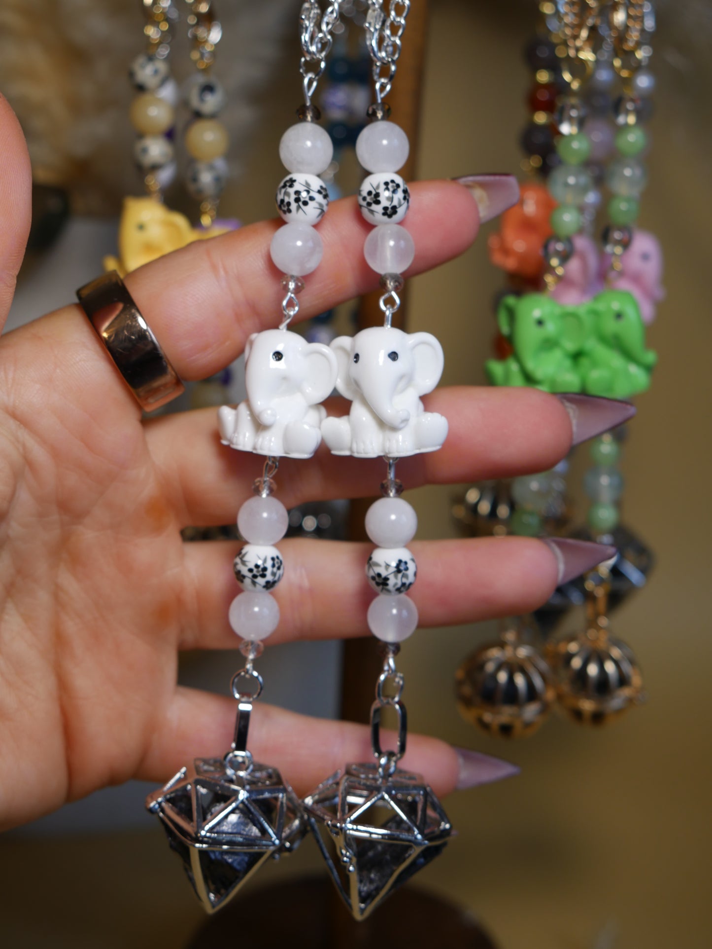 Elephant Car Mirror Decor