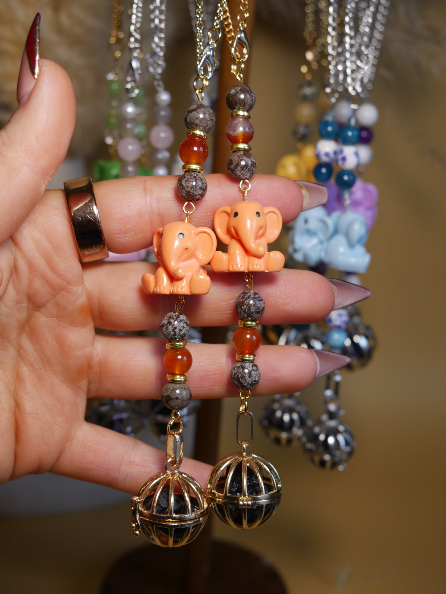 Elephant Car Mirror Decor