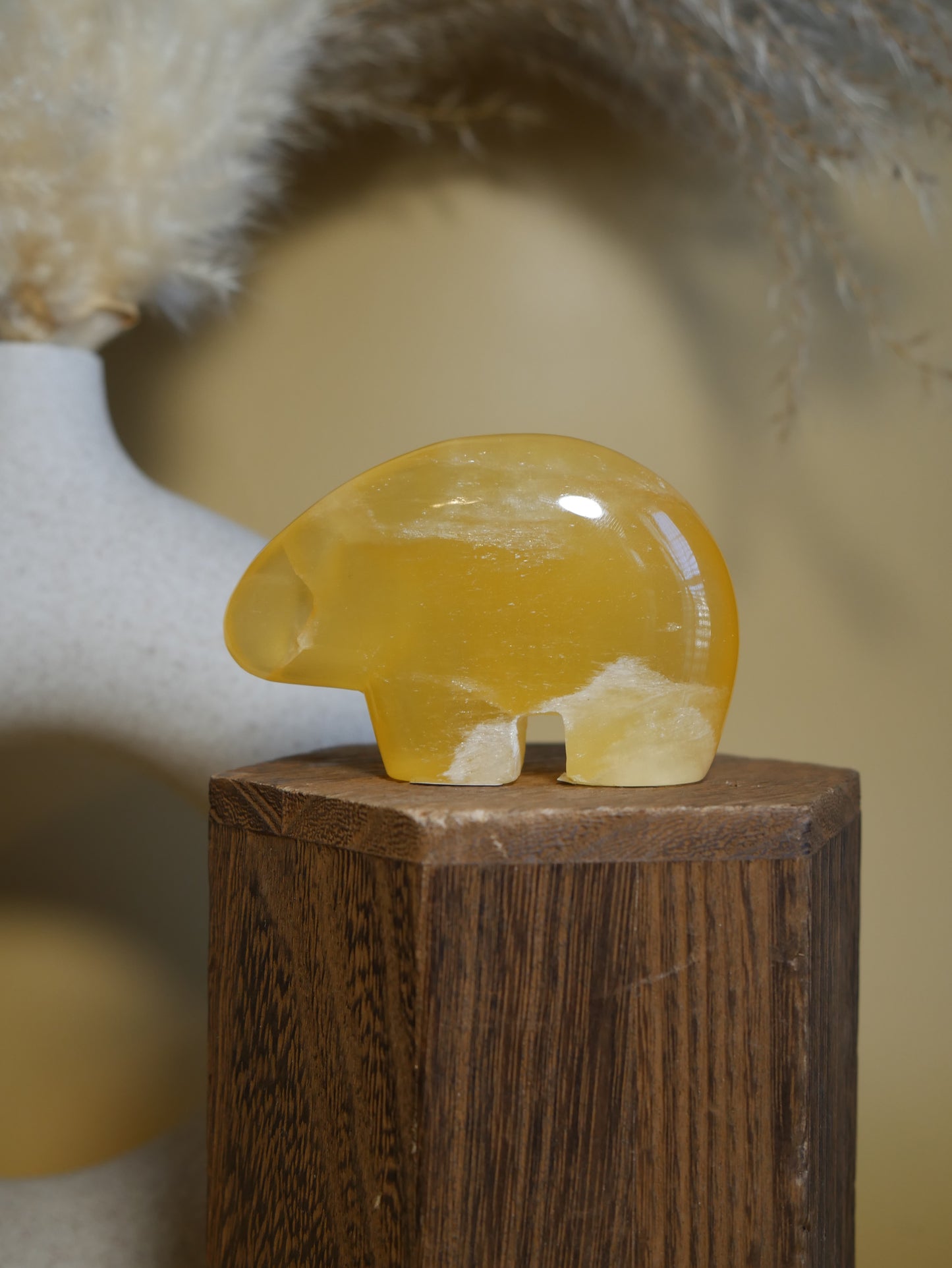 Honeycomb Orange Calcite Bear