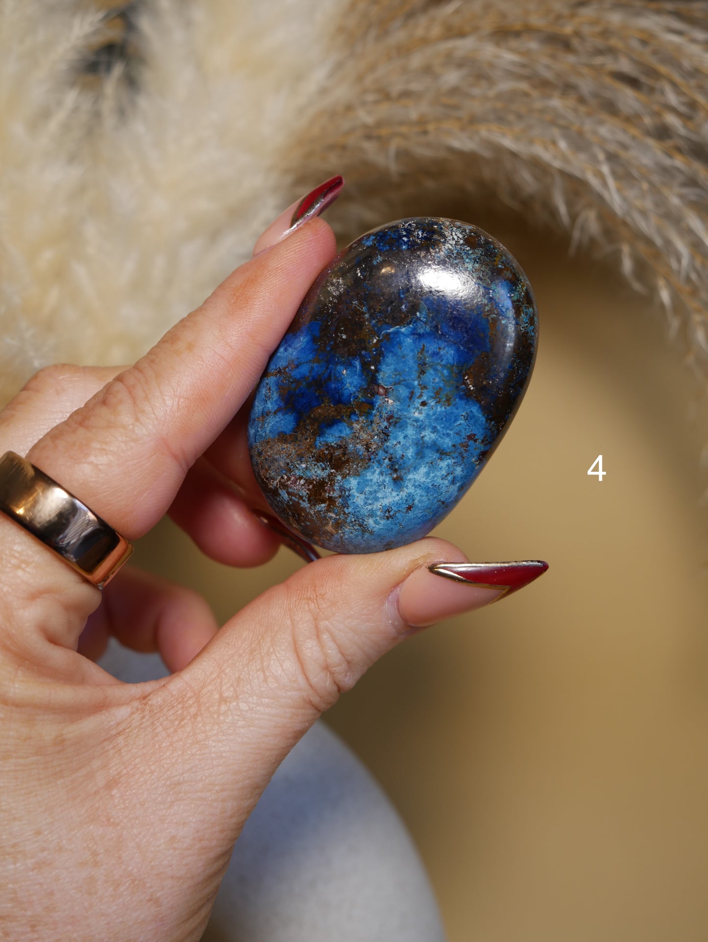 Shattuckite with Cuprite Palm Stone [various]