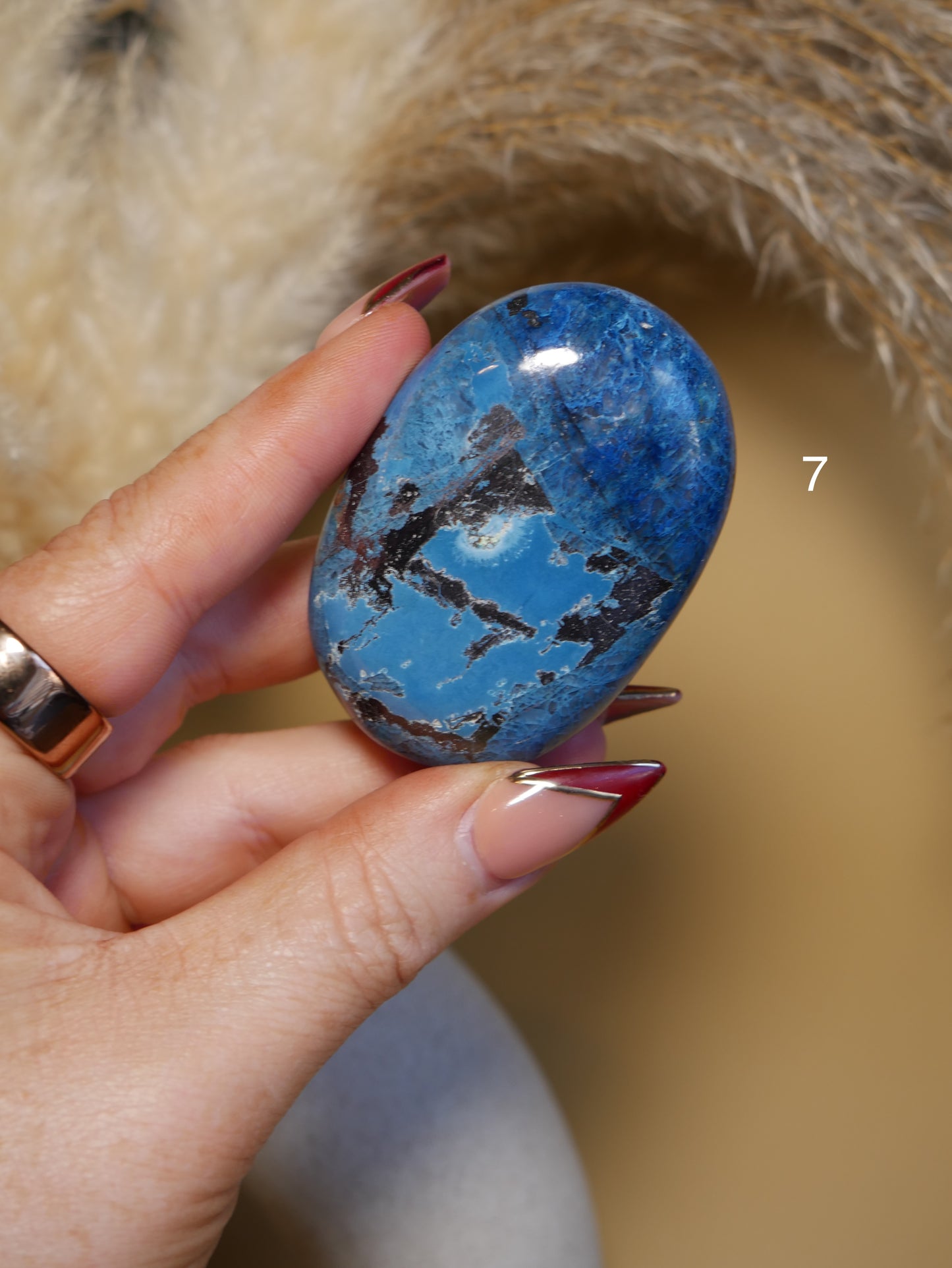 Shattuckite with Cuprite Palm Stone [various]