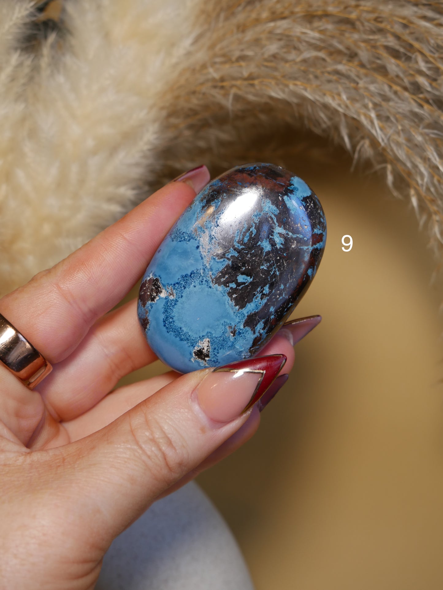 Shattuckite with Cuprite Palm Stone [various]