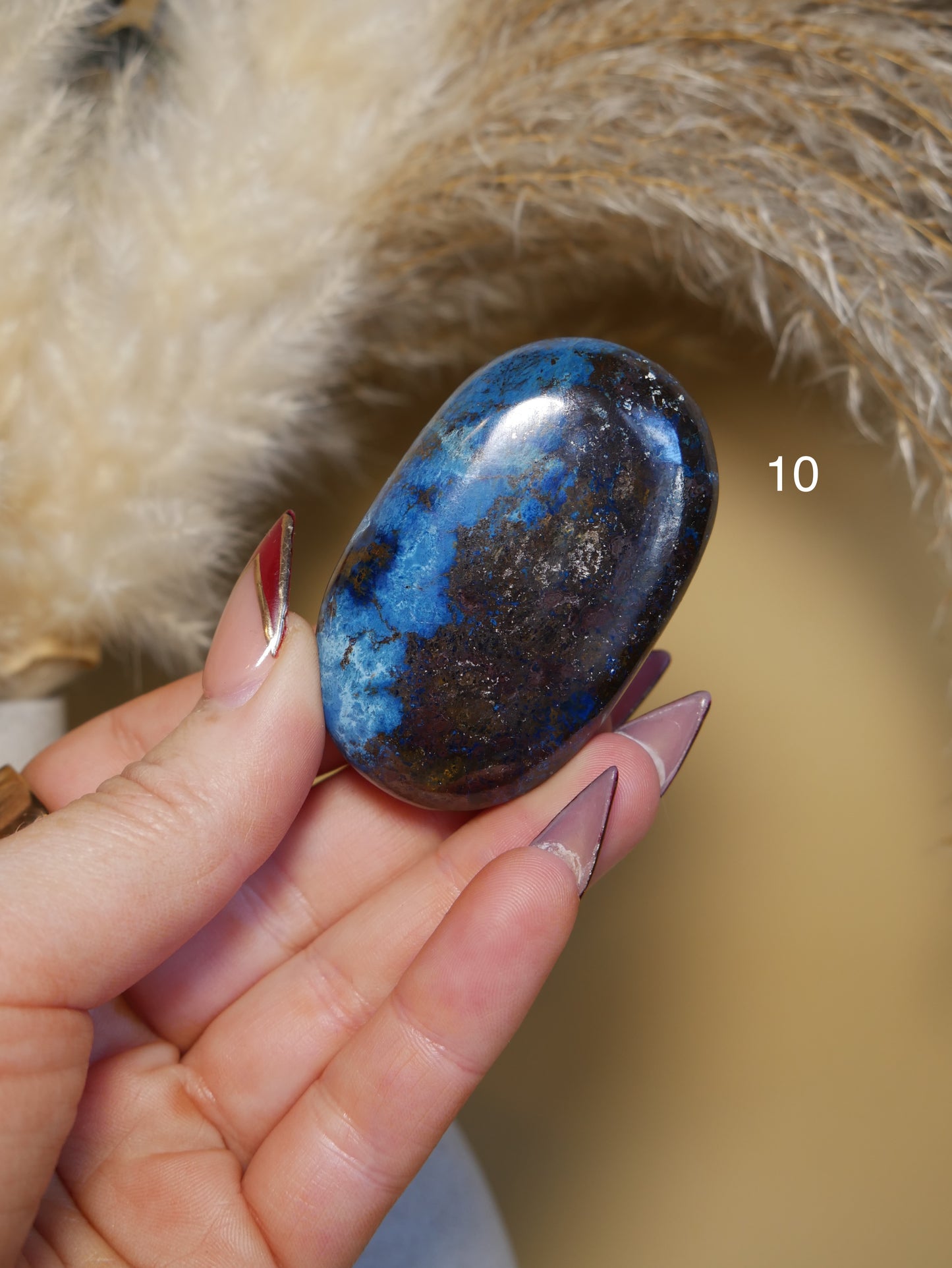 Shattuckite with Cuprite Palm Stone [various]